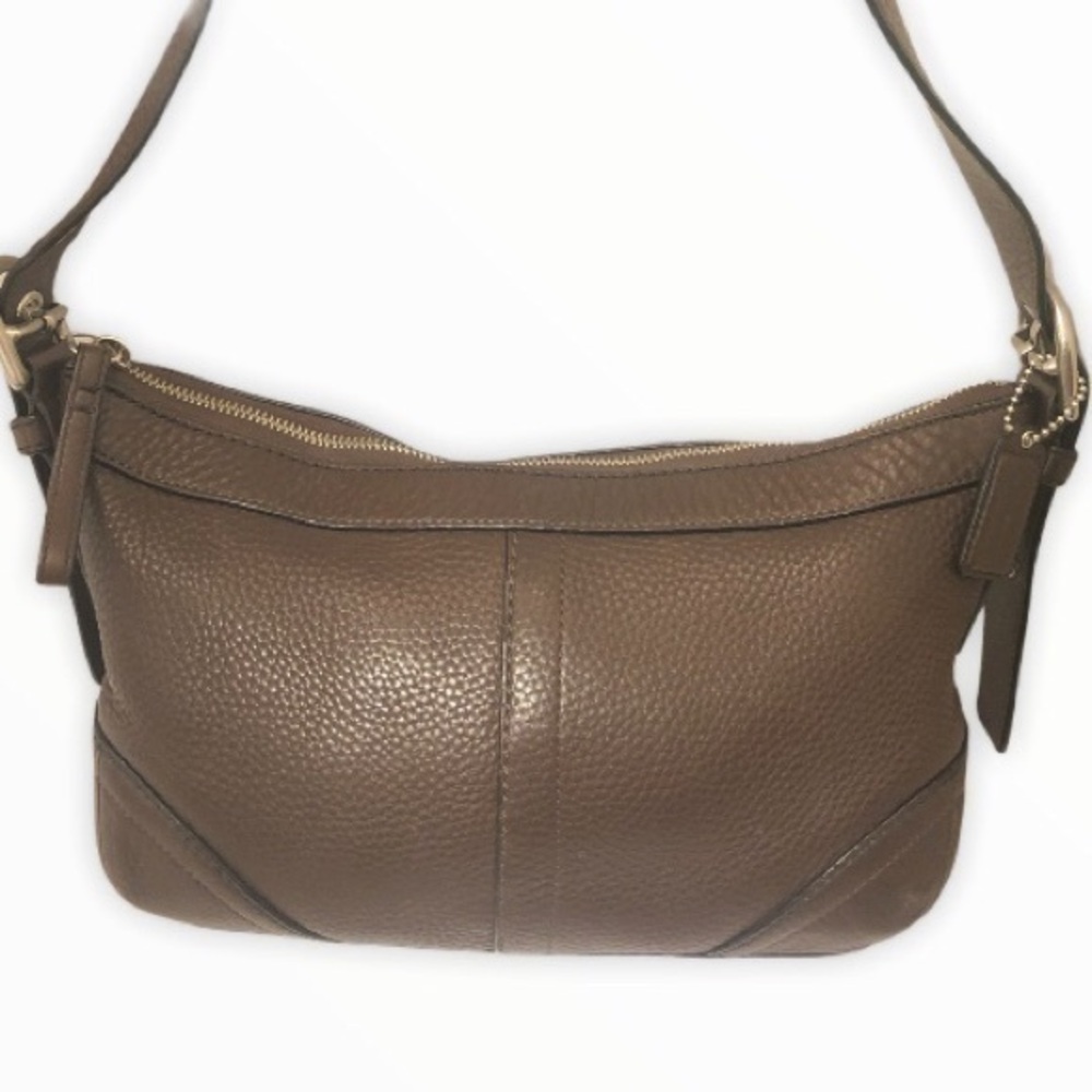 Coach brown pebbled leather bag